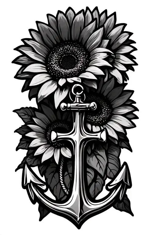 3 Sunflowers And Anchor With An S