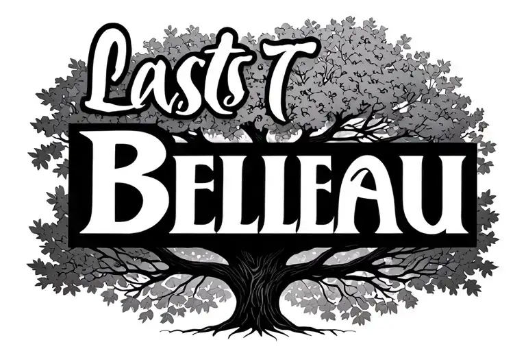 Last Name Belleau As Main Focus With A Family Like Tree Around It