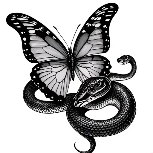 Butterfly And Snake