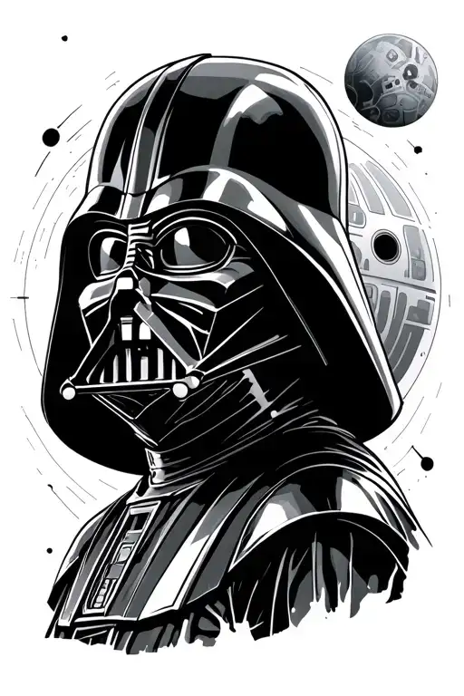 Lord Vader In Front Of Death Star Wars