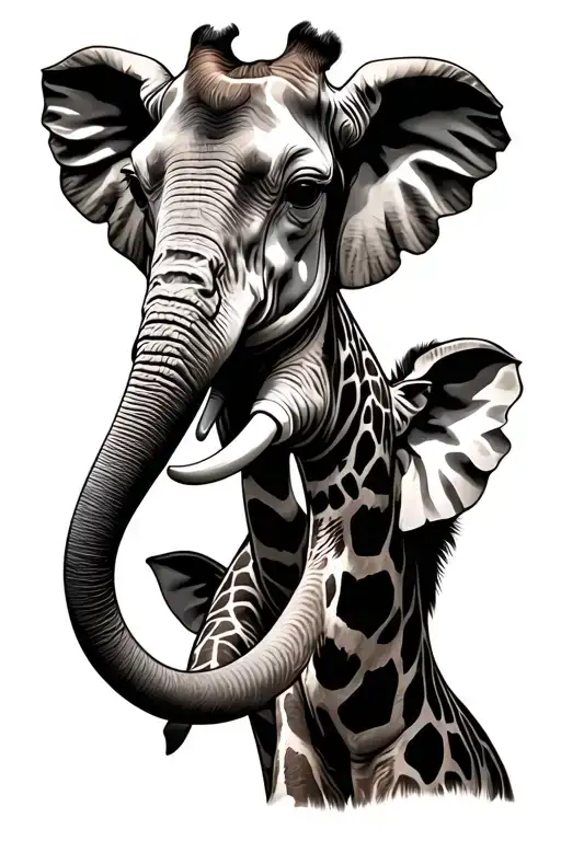 Elephant And Giraffe