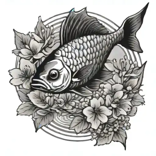 Fish And Cherry Blossoms