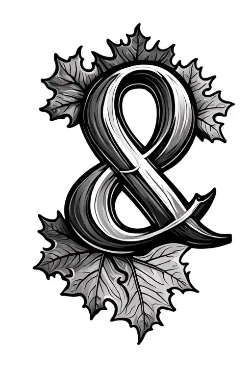 Ampersand With Asymmetric Oak Leaf