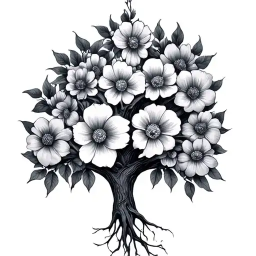 Flowers And Family Tree