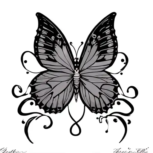 Butterfly With Cancer Bows