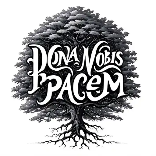 Tree With Roots Turning Into Words Dona Nobis Pacem