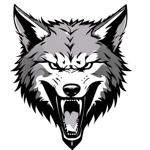 Japanese Wolf Head Dagger Out The Mouth Open