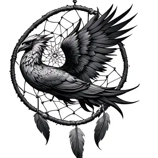 Phoenix Dream Catcher Entangled In A Beautiful