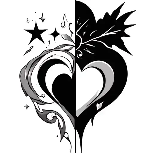 Star And Heart Fusion Half And Half