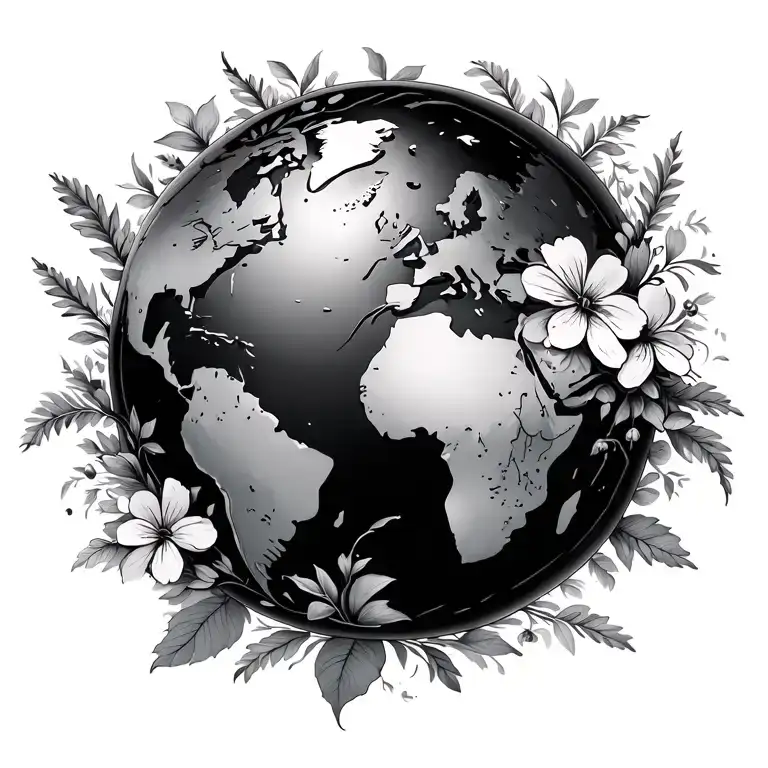 Simple Globe With Flowers