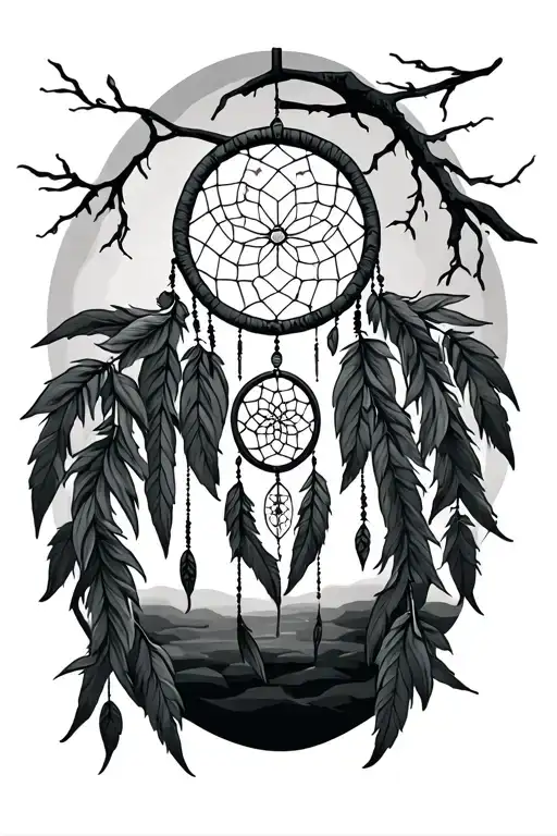Dream Catcher And Willow Tree