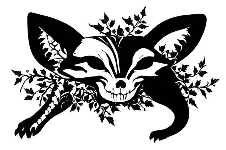 Skeleton Fox And Ivy Vines