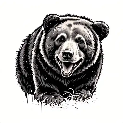 Bear Scratch With Dog Inside Coming