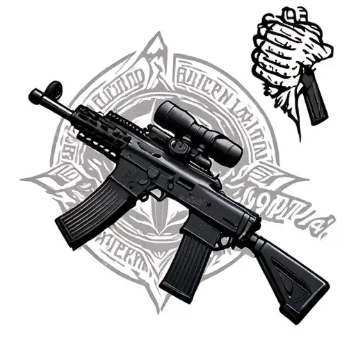 M16a4 Outline Midline On The Torso Running From The Collarbone To The Waistline