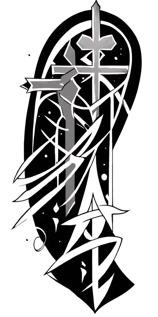 Geometric Filler Christian With Some Hebrew Scripture