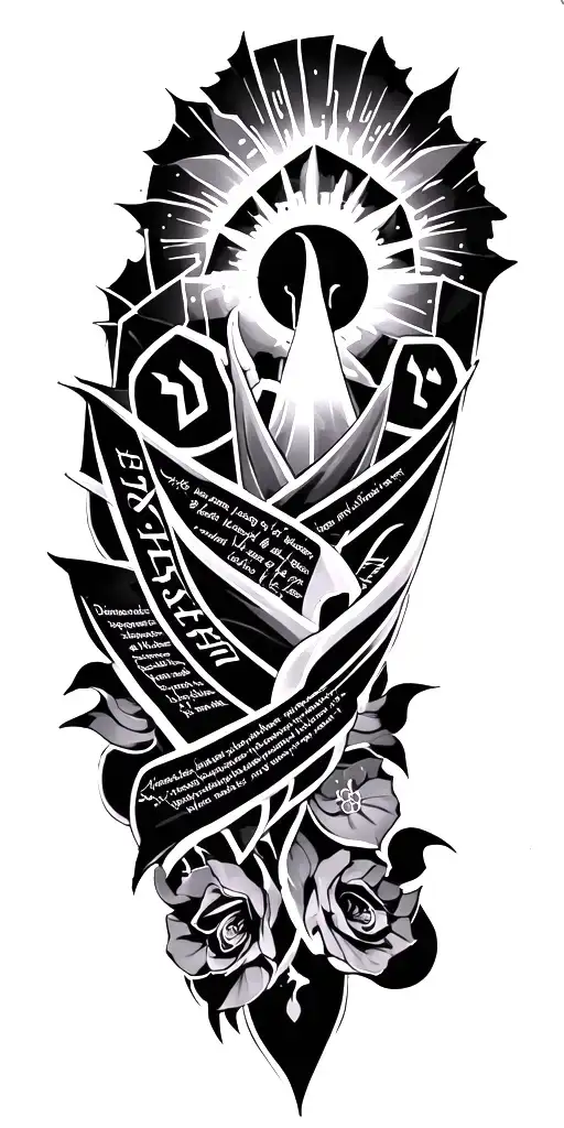 Geometric Filler Christian With Some Hebrew Scripture