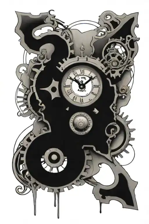 Cross And Clock Mechanism Intertwined