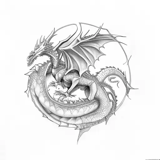 Woman Sitting On A Dragon