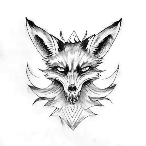 Fox Skull Sage Mode Eyes Nine Tails And Smoke Behind The Skull