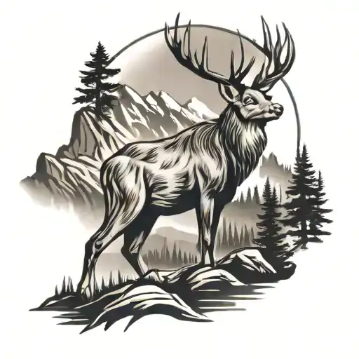 Deer Elk Bear Cougar Mountains Rising Phoenix