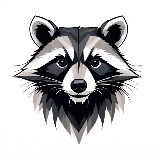 Bear And Raccoon Geo Symteric Shapes