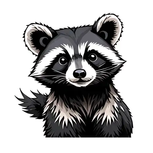 Bear And Raccoon Geo Symteric Shapes