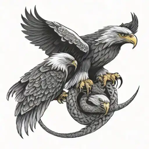 Eagles Fighting Snake