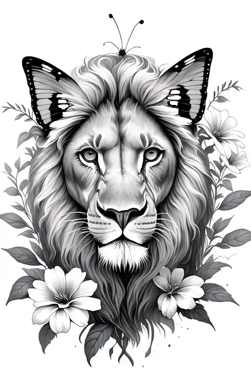 Lion Butterfly Flowers