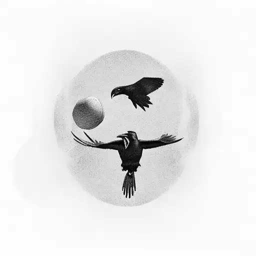 Raven Flying Straight Up Crushing A Football In Talons