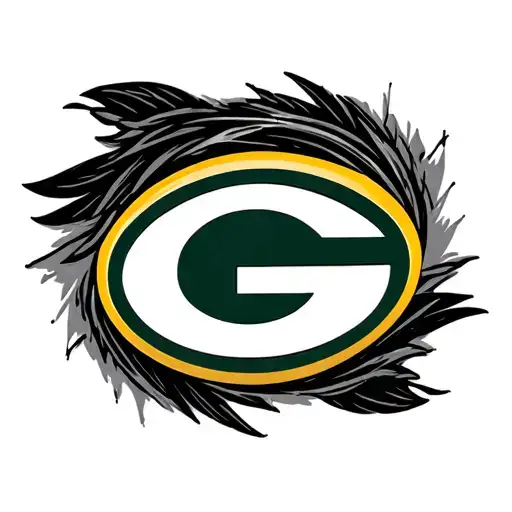 Green Bay Packers Logo Negative Space Surrounded
