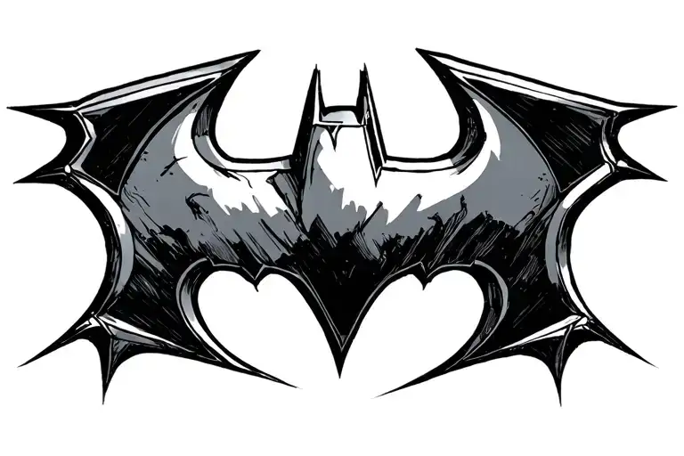 Batman Symbol Plain Solid Black Ink