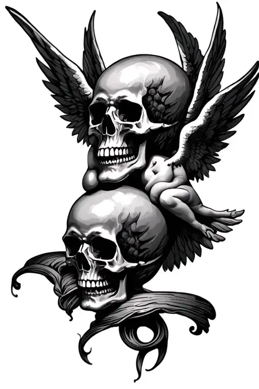 Skull And Cupid