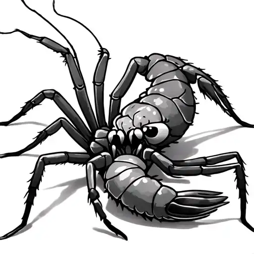 Shrimp And Spider Crawling