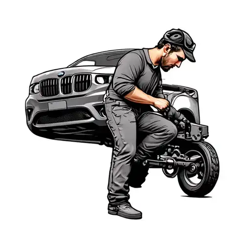 Mechanic Working On A Car