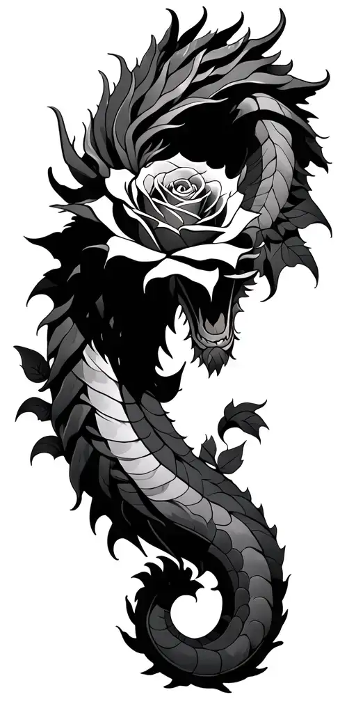 Dragon Rose Intertwined