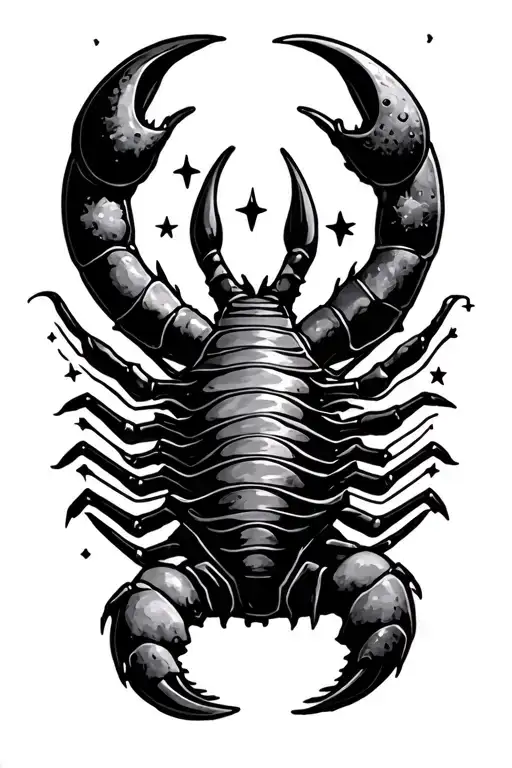 Astrological M For Scorpio With Stars And A Moon