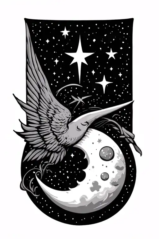 Astrological M For With Stars And A Moon