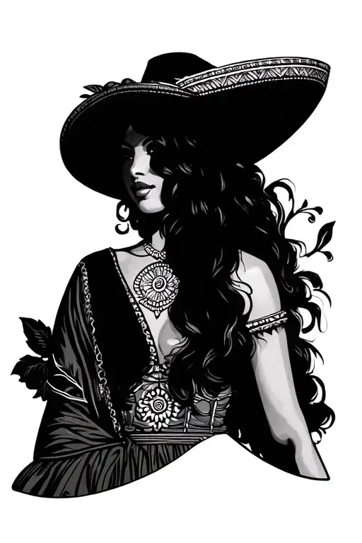 Mexican Woman In Dress