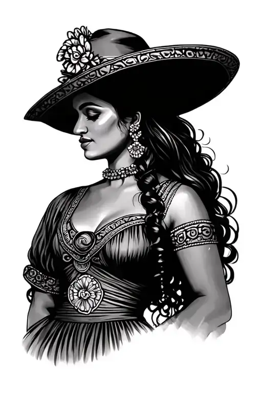 Mexican Woman In Dress