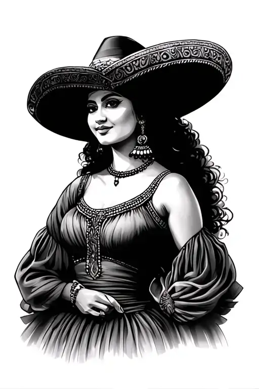 Mexican Woman In Dress