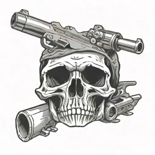 Skull Shooting Itself In The Head With A Gun That Has Love Inscribed On It