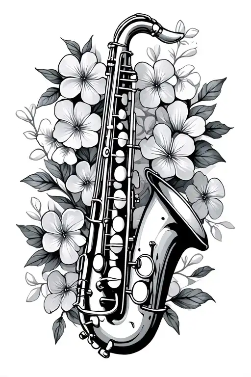 Saxophone Intertwined Forget Me Nots