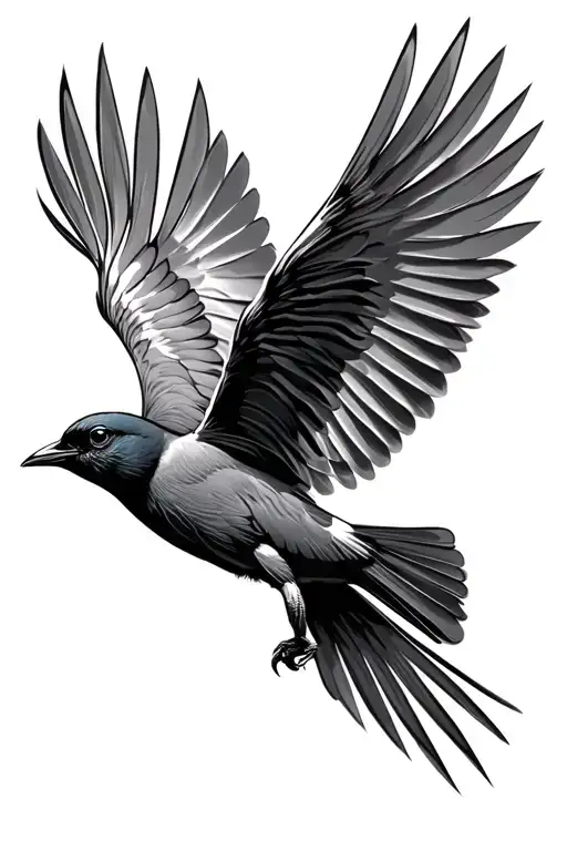 New Zealand Fantail Bird In Mid Flight