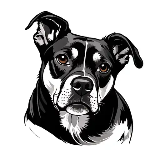 Minimalist One Line Dog And Bird