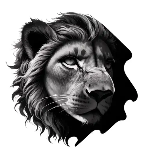 Eye Of A Woman With A Lion