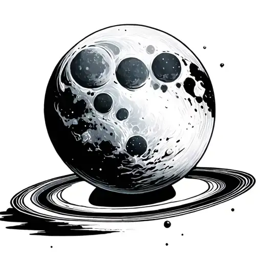 Moon And Saturn Simple And Small