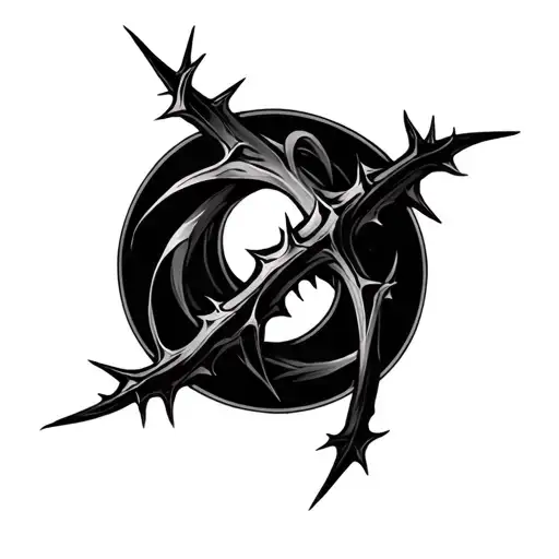 Black Thorns On Neck And Collarbone