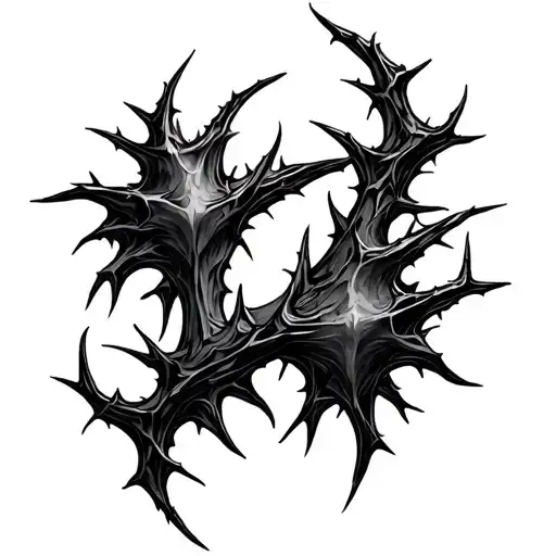 Black Thorns On Neck And Collarbone