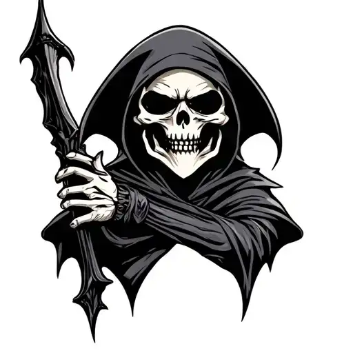 Cartoon Simple Grim Reaper