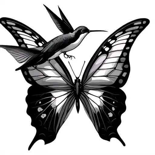 Butterfly And Hummingbird